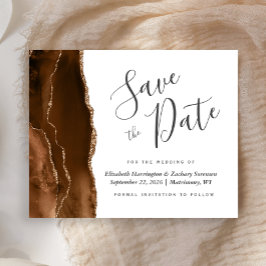 Budget Brown Agate Wedding Save the Date