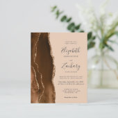 Budget Brown Gold Agate Tan QR Code Wedite (Stehend Vorderseite)