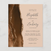 Budget Brown Gold Agate Tan QR Code Wedite (Vorderseite)