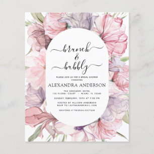 Budget Brunch & Bubbly Boho Lila Brautparty Flyer
