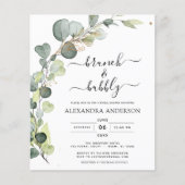 Budget Brunch & Bubbly Brautparty Eukalyptus (Vorderseite)