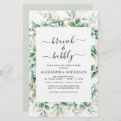 Budget Brunch & Bubbly Bridal Dusche Einladungen (Vorne/Hinten)