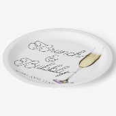 Budget Brunch und Bubbly Cocktail Pappteller (Schrägansicht)