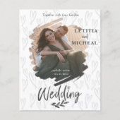 Budget Brush Stroke Foto Einladung Hochzeit (Vorderseite)