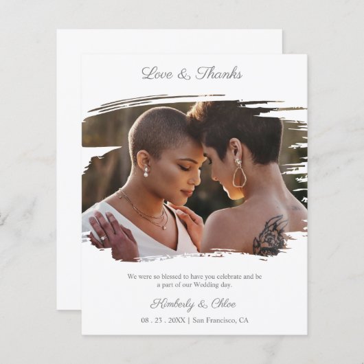 Budget Brushstroke Effect LGBT Wedding Photo (Vorne/Hinten)