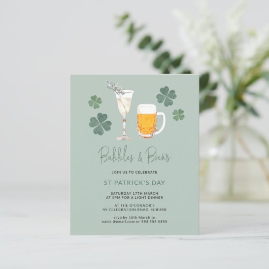 Budget Bubbles & Brews St Patricks Day Party (Stehend Vorderseite)