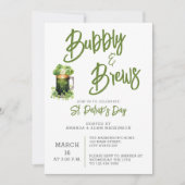 Budget Bubbly and Brews St Patricks Day Party Einladung (Vorderseite)