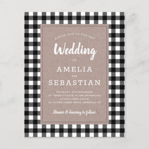 BUDGET Buffalo Kariert Kraft Hochzeitseinladung