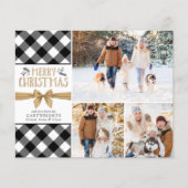 Budget Buffalo Kariert MERRY CHRISTMAS 3 Fotokarte (Vorderseite)
