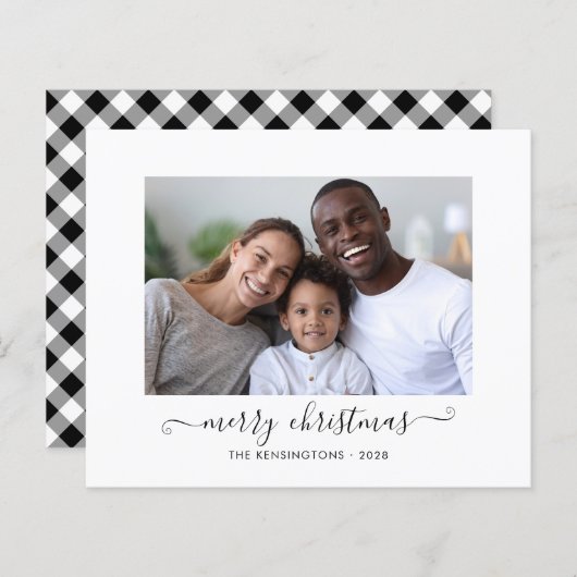 BUDGET Buffalo Karierte Skripte Frohe Weihnachten  (Vorne/Hinten)