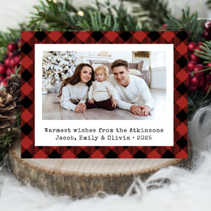 Budget Buffalo Karo Foto Rot Schwarz Weihnachtskar