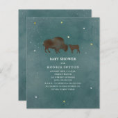 Budget Buffalo Stars Kinderdusche Einladung (Vorne/Hinten)