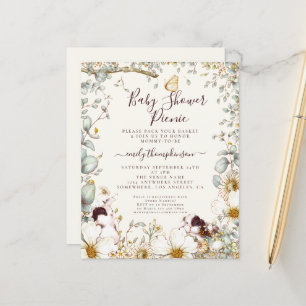 Budget Bunnies Baby Shower Picnic Girl Boy Einladu