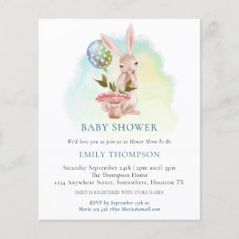 Budget Bunny Aquamarin Baby Dusche Einladung
