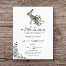Budget Bunny Boho Dusty Blue Blume Babydusche in