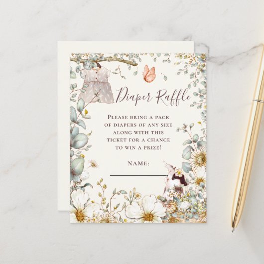 Budget Bunny Diaper Raffle Baby Girl Dusche (Vorderseite/Rückseite Beispiel)