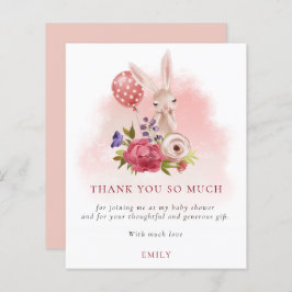 Budget Bunny Florals Pink Baby Dusche Danke