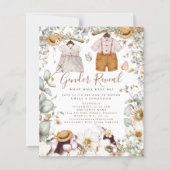 Budget Bunny Gender Reveal Baby Shower Einladung (Vorderseite)