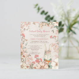 Budget Bunny Girl Virtual Baby Dusche Einladung