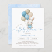 Budget Bunny Rabbit Balloons Blue Boy Baby Dusche (Vorne/Hinten)