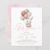 Budget Bunny Rabbit Balloons Pink Girl Baby Dusche (Vorne/Hinten)