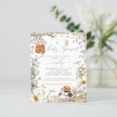 Budget Bunny Sage Boy Kinderdusche Einladung (Stehend Vorderseite)