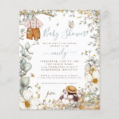 Budget Bunny Sage Boy Kinderdusche Einladung (Vorderseite)