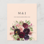 Budget Burgund & Blush Blumenzwiebeln auf Rosa Flyer (Hinten)