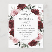 Budget Burgund & Blush Pink 6 Blütenfarben Flyer (Vorne)