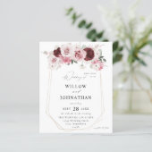 Budget Burgund & Blush Pink 6 Ele Floral Wedding (Stehend Vorderseite)