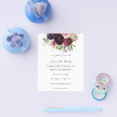 Budget Burgund & Blush Rosa Blütenbraun Save the D Flyer (Einzeln)