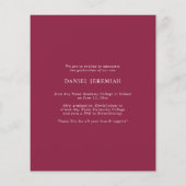 Budget Burgund Foto Abschluss Ankündigung (Rückseite)