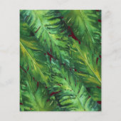 Budget Burgund & Green Tropical Blätter Hochzeit (Rückseite)