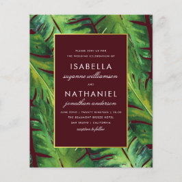 Budget Burgund & Green Tropical Blätter Hochzeit