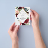 Budget Burgund, Navy & Blush Pink Brautparty Flyer (Gruppe)