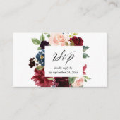 Budget Burgund, Navy & Pink Floral 2SM UAWG Begleitkarte (Vorderseite)
