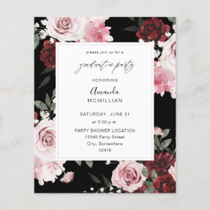 Budget Burgund & Pink 6 Blumenstudiengang Partei B Flyer