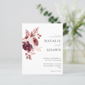 Budget Burgund & Pink Floral 8A Hochzeit (Stehend Vorderseite)