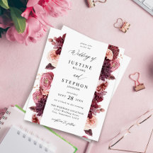 Budget Burgund & Pink Floral 8B Hochzeit
