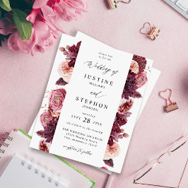 Budget Burgund & Pink Floral 8B Hochzeit