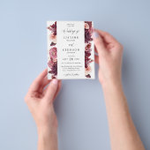 Budget Burgund & Pink Floral 8B Hochzeit Flyer (Gruppe)