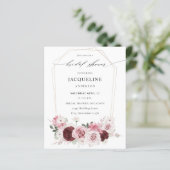 Budget Burgund & Pink Floral Ele Brautparty 2 (Stehend Vorderseite)