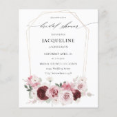 Budget Burgund & Pink Floral Ele Brautparty 2 (Vorderseite)