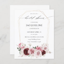 Budget Burgund & Pink Floral Ele Brautparty 2