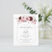 Budget Burgund & Pink Floral Ele Brautparty 3 (Stehend Vorderseite)