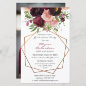 Budget Burgund & Pink Floral Fr Grad Party Foto (Vorne/Hinten)