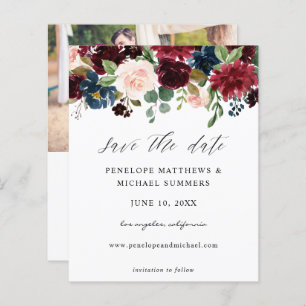 Budget Burgund & Pink Save the Date Foto