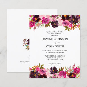 Budget Burgund, Rosa und Lila Blumenhochzeit