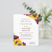 Budget Burgund Rustic Bridal Dusche Einladung (Stehend Vorderseite)