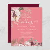 BUDGET Burgund Wein Pampas Grass Tropische Hochzei (Vorne/Hinten)